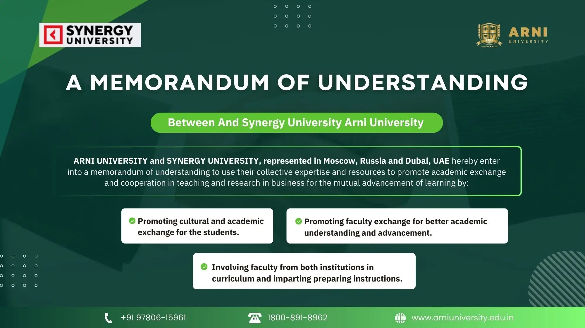 🏆 Milestone Achieved: Synergy University Signs MoU with ARNI University